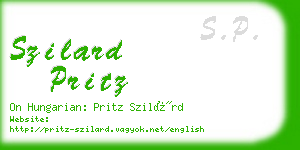 szilard pritz business card